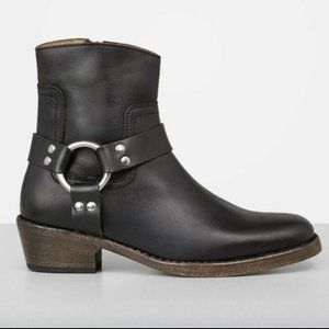 All Saints Haze Black Leather Harness Boots EU 39